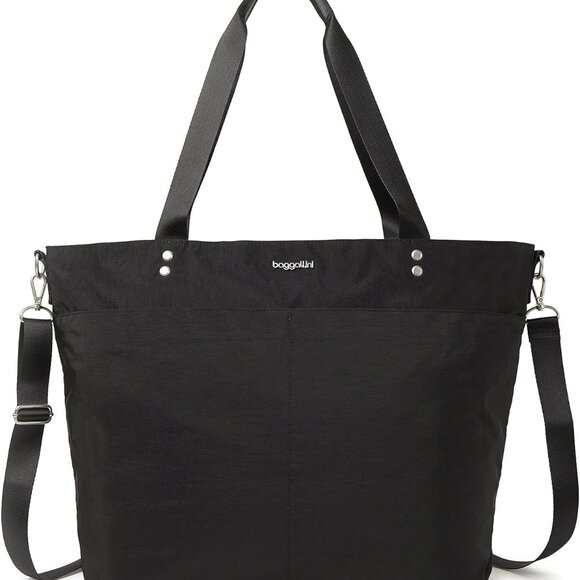 Large Carryall Tote Bag for Women - Lightweight Nylon Zipper Top Weekender Trave - Picture 1 of 9